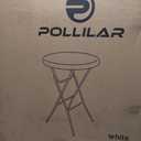 pollilar Cocktail Table 28in Portable Folding Bar Height Table, Compact Round High Top Plastic & Steel Bistro with Removable Legs, for Indoor Outdoor RV Patio Catering Parties Commercial Events-White