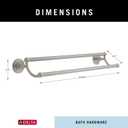 Delta Faucet Bath Accessories 138278 Greenwich 24" Double Bathroom Towel Rack, SpotShield Brushed Nickel