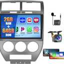 2+64G Radio for Jeep Compass Patriot 2007 2008 2009 CarPlay Car Stereo Android 15 Touchscreen 10.1" Android Auto Backup Camera GPS EQ 28UI