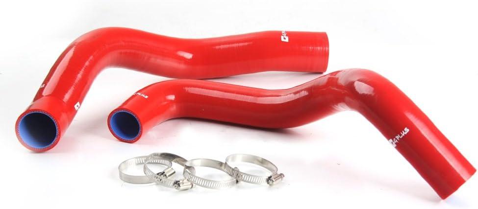 G-PLUS Silicone Radiator Coolant Hose Pipe Kit Clamps Compatible With 1994-1995 FORD MUSTANG GT/GTS/SVT V8,2PCS Red