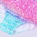 Gymnastics Leotard for Girls Long Sleeve Tumbling Outfit Sparkly Athletic Dance Bodysuit Size 2-12 Years Old (3-4T, Green Pink)