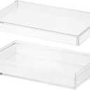 PATIKIL Acrylic Box with Lid 6.3" x 3.94" x 1.38", Clear Acrylic Display Boxes Plastic Square Cube Containers Storage Organizer for Candy Tiny Jewelry Artwork Display