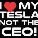 2 x I Love My Tesla, Not The CEO Magnet Decal (Large 5x3.7in), Funny Anti-Elon Musk Decal for Cars - Durable, Waterproof and Reusable, Anti Elon Tesla Club Car Magnet.