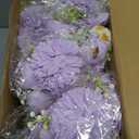 Tigeen 12 Bundles Peonies Artificial Flowers Faux Roses Silk Flowers Hydrangea Artificial Bouquet for Wedding Table Centerpiece Floral Vase Home Office Bridal Decor (Light Purple)