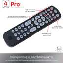 GE Backlit Universal Remote Control for Samsung, Vizio, LG, Sony, Sharp, Roku, Apple TV, RCA, Panasonic, Smart TV, Streaming Players, Blu-Ray, DVD, 4-Device, Black, 40081 Black, Backlit