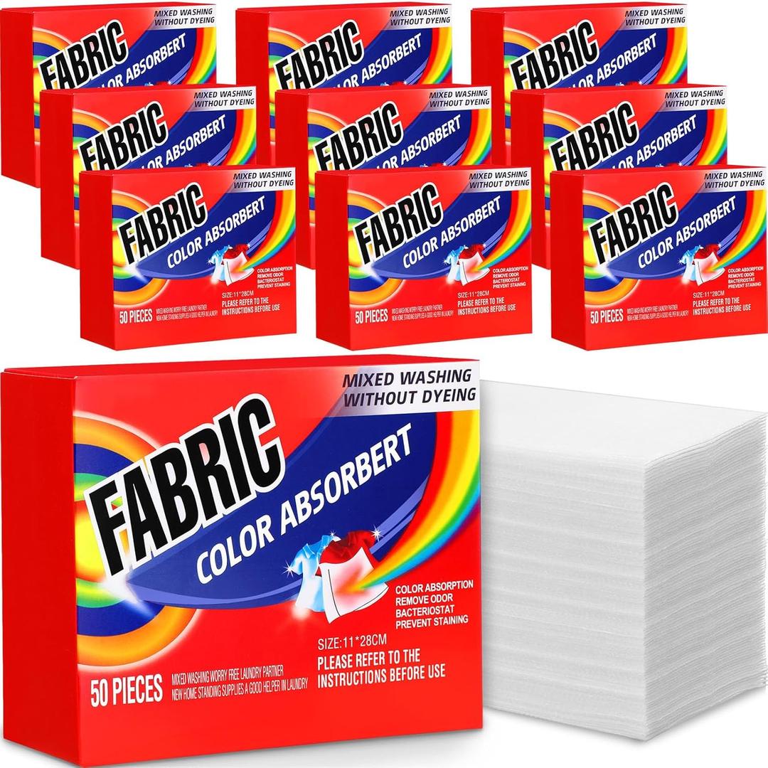 500 Pcs Color Absorber Laundry Sheets Color Dye Guard Sheets for Laundry Prevent Runs or Bleeds Fragrance Free Trapping for Home Apartment