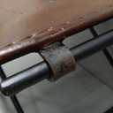 cuero Melton Leather Stool Side Stich Classical Side Stich Stool Bench (Brown)