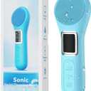 Facial Cleansing Brush, IPX7 Waterproof Rechargeable Silicone Face Scrubber, 5 Cleansing Modes, Exfoliating & Massaging Face Scrubber Exfoliator - Sky Blue