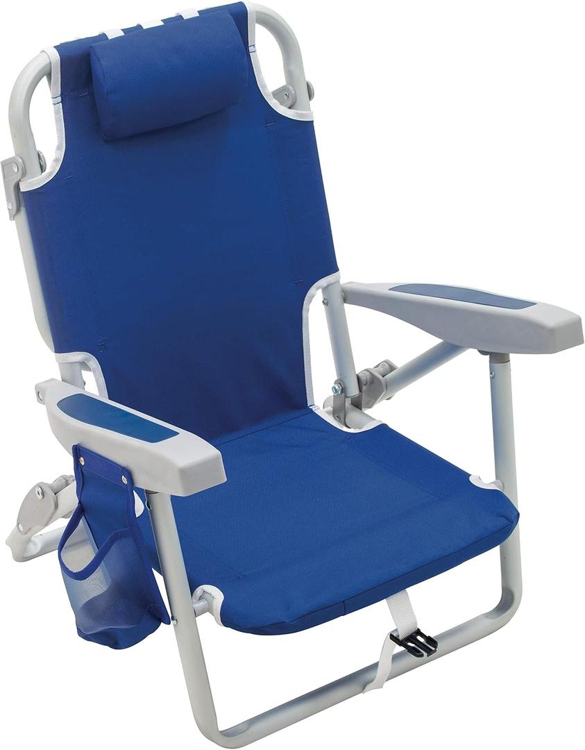 Rio Beach Kid's 5-Position Lay Flat Backpack Folding Beach Chair, Blue