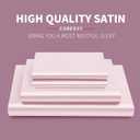 4 Pcs Blush Pink Satin Sheets Queen Size Silky Satin Bedding Sheets Set with 1 Deep Pocket Fitted Sheet, 1 Flat Sheet, 2 Pillowcase