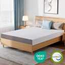 Amazon Basics Breathable Memory Foam Plush Mattress, Queen, White/Grey, 80 x 60 x 8 inches