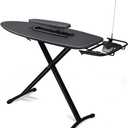 Duwee Steel Top Extra Wide Ironing Board with Sleeve Board and Adjustable Iron Rest, Luxury Foldable Ironing Boards with 10 mm Thicken Feltpad and Cover, Adjustable Height,18"x48"