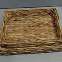 2 Pcs A4 File Tray, Water Hyacinth Desk Basket, Wicker Paper Tray File Baskets, Woven Letter Size Documents Trays, Magazine Files Storage Basket Organizer Bin for Office, Toilet, Desk