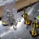 Tribesigns Shoe Cabinet with Doors, 7-Tier Shoe Storage Cabinet with Adjustable Shelves, Wooden Shoes Rack Shoe Storage Organizer for Entryway, Hallway, Closet, Living Room, Wood and Gold