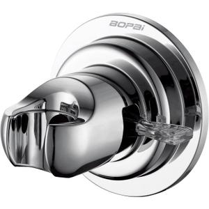 BOPai Suction Cup Shower Head Holder for Handheld Shower No Drill, For Smooth Surfaces Only, Vertical Mount Only, Chrome