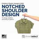 30 Pk Kids Children Hangers Plastic Made in USA, for Children, Infant, Toddler, Baby Clothes, White, 30 Pack Non-Slip