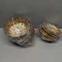 Set of 4, 7'' Wide 3.94'' High Distressed Gold Compote Pedestal Vases, Vintage Antique Urn Gold Flower vases for Centerpieces, Metal Compote Bowl Vase for Wedding Centerpieces