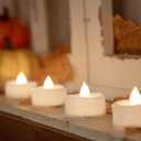12-Pack Tea Lights Candles Battery Operated Bulk, Flameless Tealight Candles, Realistic Tea Lights for Halloween Christmas Wedding Table