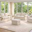 Sofa Covers Compatible with IKEA Ektorp 3 Three Seat Sofa Slipcovers (Polyester Flax Light Gray)