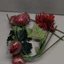 6'' Large Artificial Chrysanthemum Flowers with 25.6'' Long Stem, 6 pcs Red Fake Silk Flowers Faux Spider Mums for Home Decor, Bridal, Wedding, Party, Floral Arrangement, Autumn Decorations