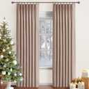 Velvet Pinch Pleated Blackout Curtains 84 Inch Length 2 Panels with Hooks, Luxury Curtains for Bedroom Living Room, Back Tab Soft Room Darkening Drapes, W40xL84, Blush Pink