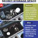 Center Console Compartment Cover for Ford F150 Accessories 2021-2024 2025/Lightning XLT 2022-2025 Interior Hidden Panel Secret Pocket Lid USB Hole (Fits into The Open Pocket in Front of The Shifter)