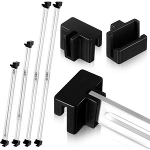 Humyoun 12 Pcs Metal Adjustable File Cabinet Rails Set Include 8 Hanging File Rail Clips 4 Hanging Rails Cabinet Dividers Bars for Office Drawer Holder Organizer(Silver, 10-18 Inch)