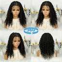 16" Short Knotless Box Braided Wig With Curly Ends - Full Lace 180% Density Low-Temperature Synthetic Hair,Elegant Fluffy Goddess Wig For Parties Parties And Festivals Party (Dark brown)