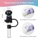2 x HWGODDYE 6PCS Dog Straw Cover Toppers for Stanley Cup with Handle 40oz/30oz Accessories