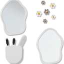 2 x KEYDUACU 12 pcs Girls Locker Accessories, Locker Decorations Including Mirrors, whiteboards, Magnets and organizing Supplies. Ideal for Back-to-School Essentials and The Office (12 pcs-Light Gray)
