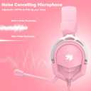 IMYB A88 Gaming Headset with Mic for Ps5, Pc, Xbox One Series X/s, Ps4, Switch, Stereo Wired Noise Cancelling Headphones with Microphone for Computer, Laptop, Mac, Nintendo, Games (Pink)