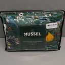 MUSSEL Luxury Velvet Floral Curtains 84 inches for Living Room, Dark Green Vintage Victorian Botanical Blackout Curtain Drapes, 2 Panels Mid Century Art Deco Bird Flower Window Curtains for Bedroom