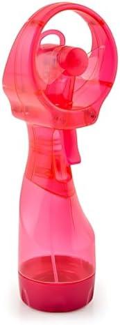 Holmes Deluxe Handheld Battery Powered Water Misting Fan Blue - New 3.7 Inch By 10.6 Inch, SINGLE SPEED WITH FLEXIBLE BLADES, 2-In-1 WATER MISTING FAN (Pink)
