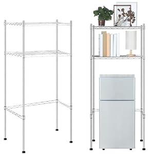 Threehoney Mini Fridge Shelf Over Fridge Storage Mini Microwave Stand for College School Dorm Office Space Dorm Room Saver Supply(2 Tier,Silver)