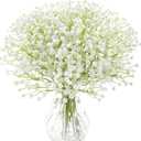 rongflower Babys Breath Artificial Flowers,30 Pcs White Gypsophila Greenery Sprays,Real Touch Flowers for Wedding Bouquets Centerpieces Floral Arrangements and Decorations