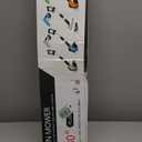 Electric Cordless Weed Wacker Battery Powered Eater,21V/4.0Ah Lightweight No-String Weed Trimmer with 2 Battery Operated& Wheels,3 in 1 Stringless Grass Trimmer/Edger/Brush Cutter for Garden Yard Lawn, Orange