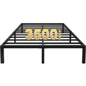 yookare 14 Inch Tall 3500lbs Heavy Duty Metal Bed Frame/with Storage/Mattress Foundation/Steel Slats Platform/Noise Free/No Box Spring Needed,Cal King