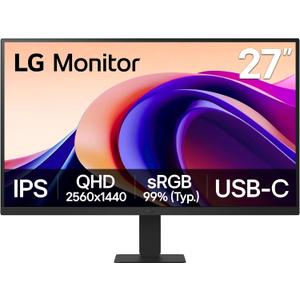 LG 27U631A-B 27-inch QHD (2560 x 1440) IPS Computer Monitor, 100Hz, 5ms, HDR10, Reader Mode, Flicker Safe, HDMI, USB Type-C 15W PD, Black