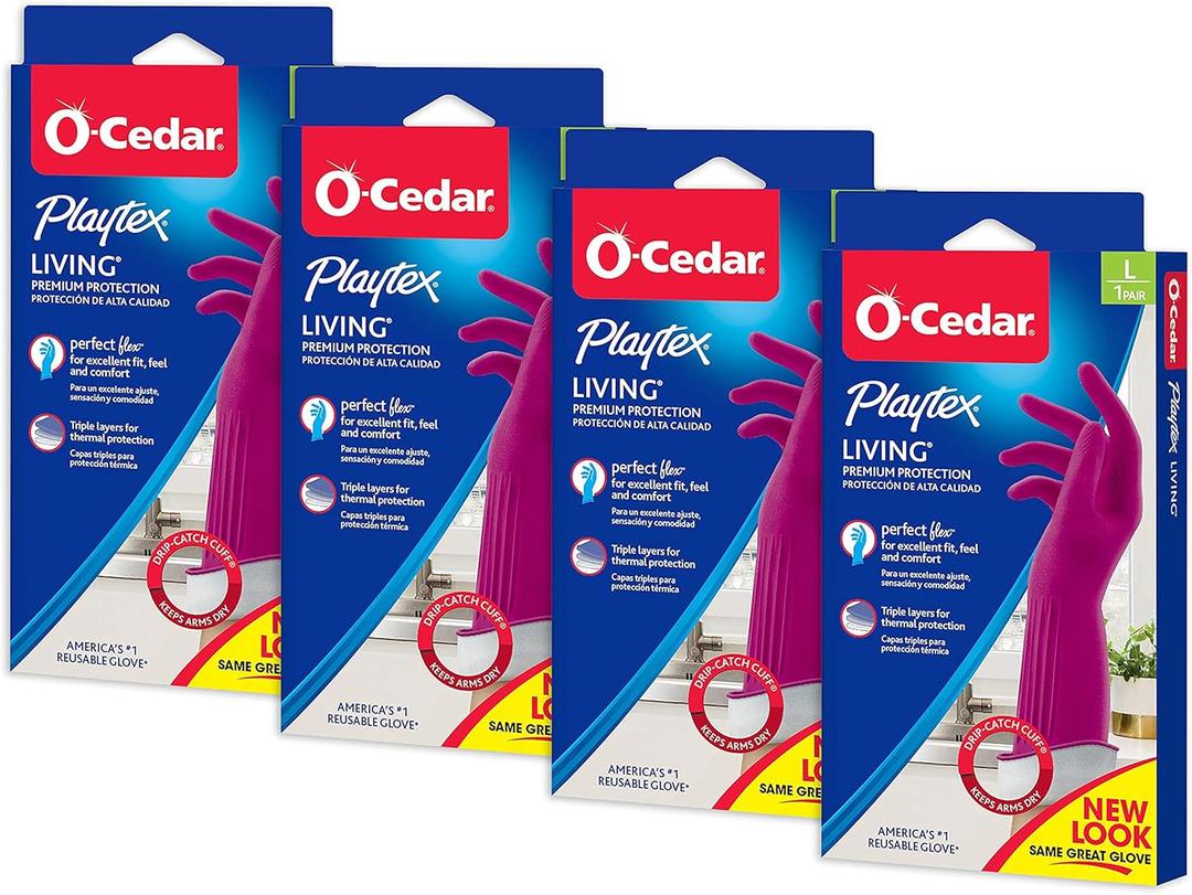 Playtex Gloves Living Premium Protection, Large 1 Pair ( Pack of 4)