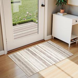 Tortania Area Rug 3x8 Runner Rugs - Washable Soft Neutral Boho Moroccan Farmhouse Rug Indoor Floor Carpet for Living Room Bedroom Kitchen Entryway Under Dining Table Home Office Decor - Light Brown