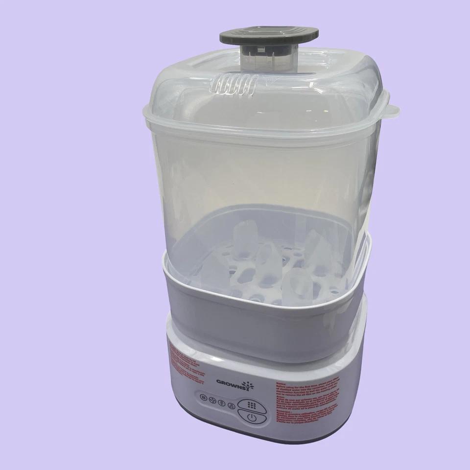 GROWNSY Bottle Sterilizer and Dryer, Compact Electric Steam Baby Bottle Sterilizer (Esterilizador de Biberones), Bottle Sanitizer for Baby Bottles, Pacifiers, Pump Parts