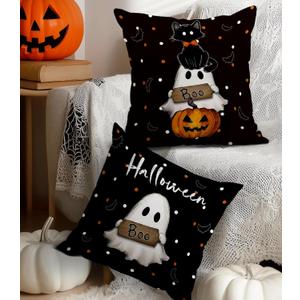Halloween Pillow Covers 18x18 Set of 2 Throw Pillow Cases Soft Cushion Case Pillowcase for Chair Sofa Bedroom Living Room Home Decor, Polka