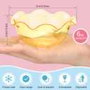 Newtay 100pcs 6oz Small Plastic Dessert Bowls Ice Cream Bowls Reusable Flower Shaped Party Serving Elegant Buffet Serving Cups for Nuts, Salad, Fruit, Snacks and Yogurt (Gold), 9cm/3.5inches 4 cm/1.6 inches