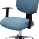 MIFXIN Computer Office Chair Cover Stretch Elastic Slipcover 2 Piece Jacquard Washable Computer Chair Covers Furniture Protector for Office Home, NO Chair Only Covers (Blue)