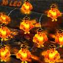 10 Ft 30 LED Thanksgiving Decorations Turkey String Lights, Thanksgiving Lights Decorations Battery Operated Turkey Lights Copper Wire Fairy String Lights for Party Home Indoor Decor