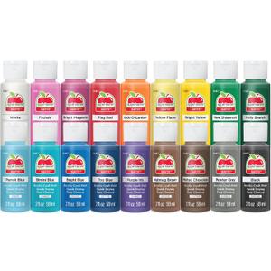 Apple Barrel PROMOABI Acrylic Paint Set, 2 Fl Oz (Pack of 18), Assorted Matte Colors, 18 Count