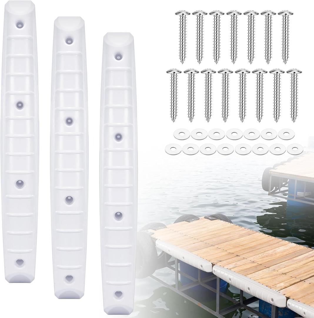 Menkxi Dock Fenders 42.13 x 5.91 x 3.94 Inches Long Dock Bumpers Straight-Edge Boat Fenders UV-Resistant Marine Vinyl Boat Bumpers for Docking Guard Vertical Protection (White)