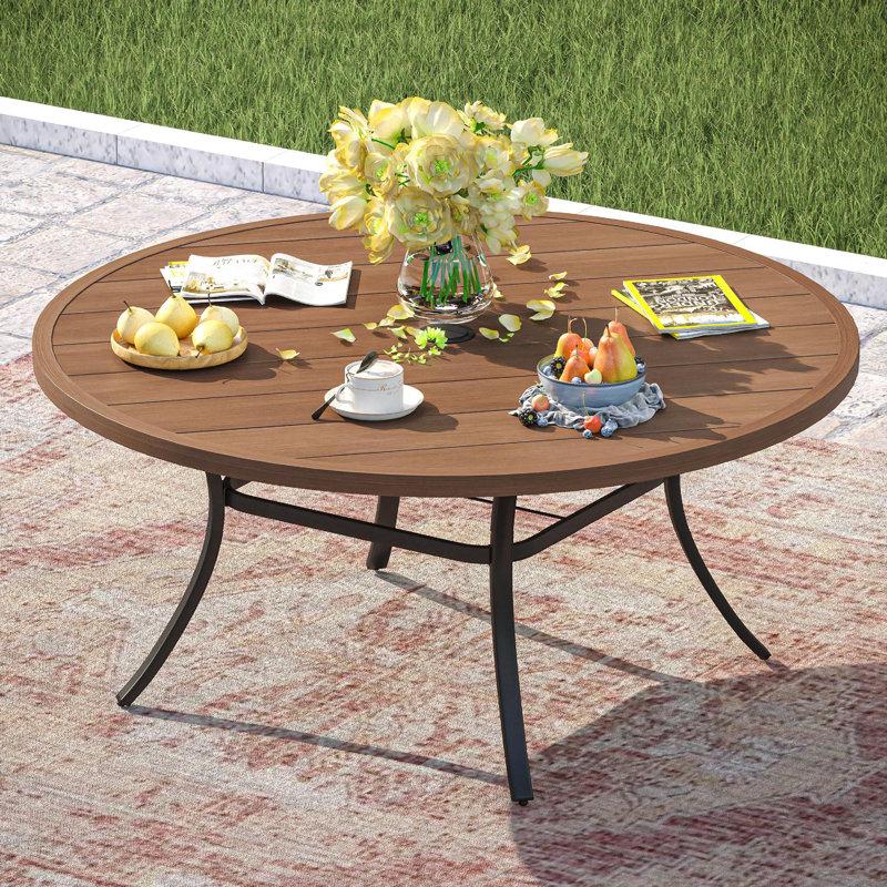 53" Patio Roud Metal Dining Table