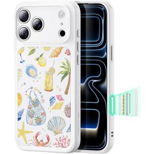 ESR for iPhone 17 Pro Max Case, Camera Control Cover, Compatible with MagSafe, Shockproof Military-Grade Protection, Magnetic Case for iPhone 17 Pro Max, Classic Hybrid, Coastal Summer, Cream White