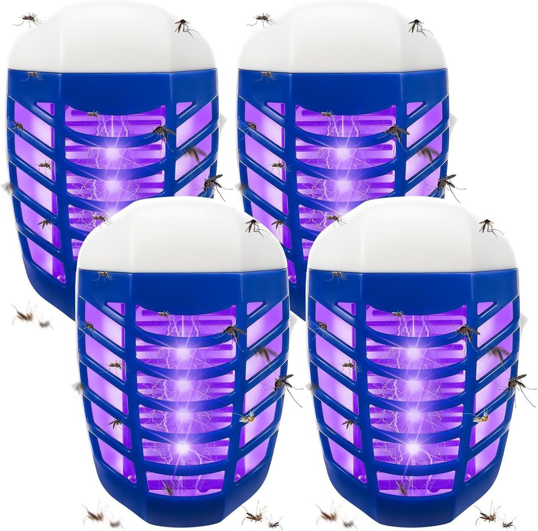 2026 Upgraded Bug Zapper Indoor Plug in, Whisper-Quiet Mosquito Zapper for House, Electric Fly Killer Trap with UV Light, Fruit Fly Gnat Killer Lights for Kitchen Bedroom, 4 Pack